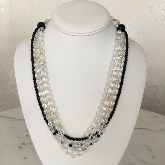 Vintage Austrian Crystal Layered Necklace - MINT - Picture 1 of 9